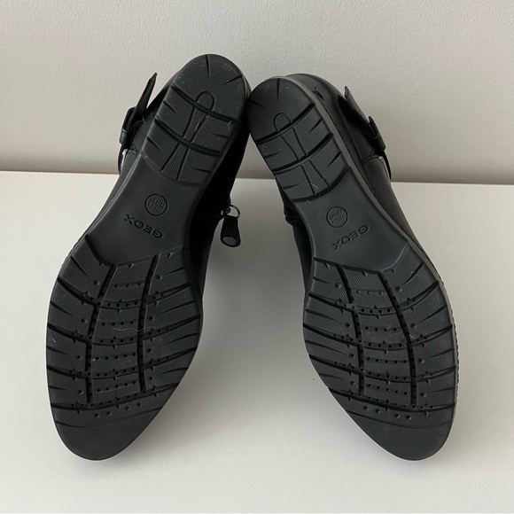 Geox Respira Italian Patent Wedge Zipper Buckle Ankle Boots-Black-Women EU 39 - Picture 11 of 16